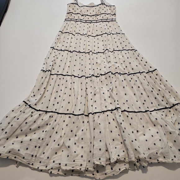 Ulla Johnson Clemente Tiered Polka Dot Midi Dress Square Neck Cotton Size 4 - Picture 13 of 14